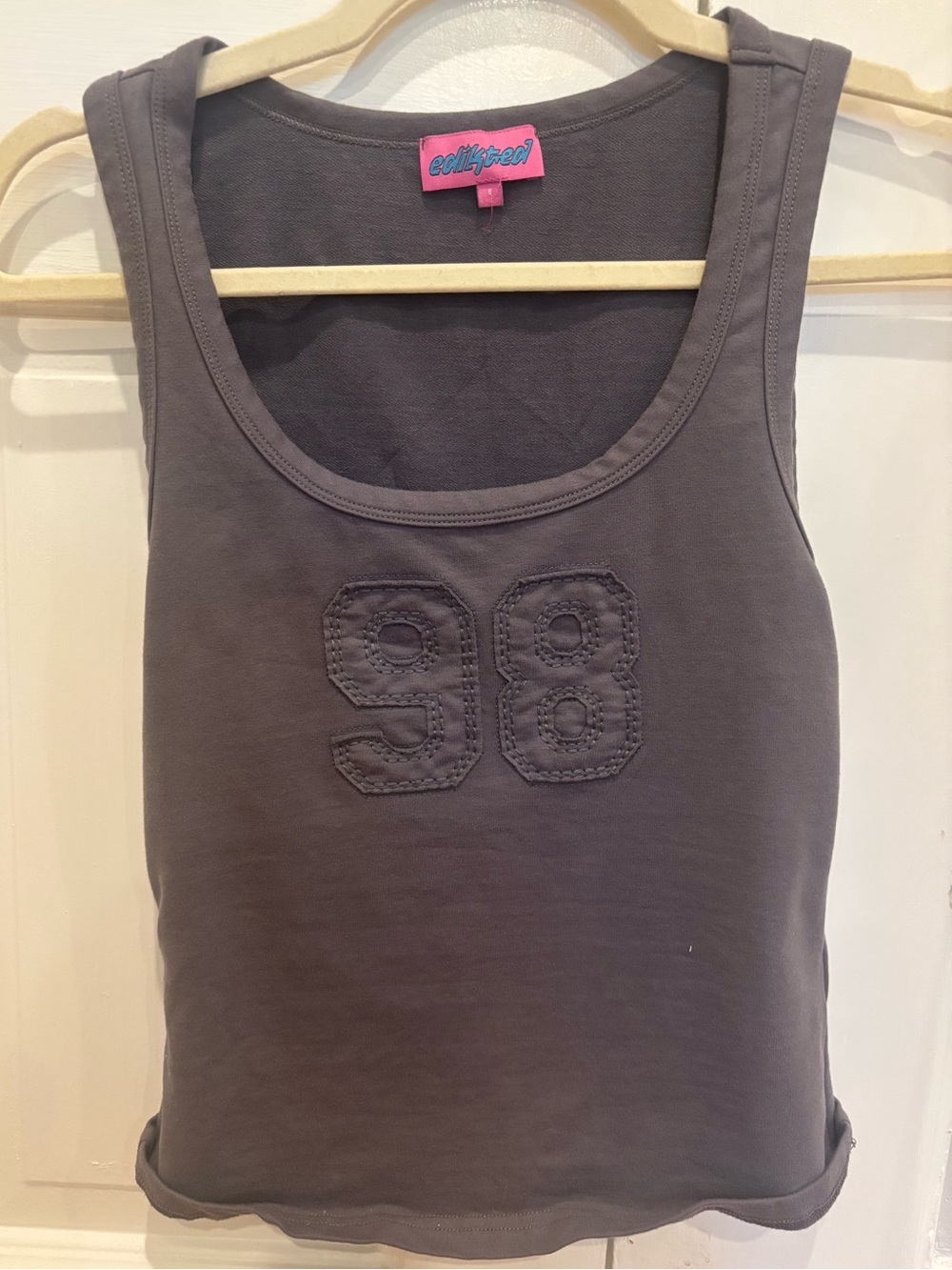 Gray Sleeveless Tank with Appliqué '98'